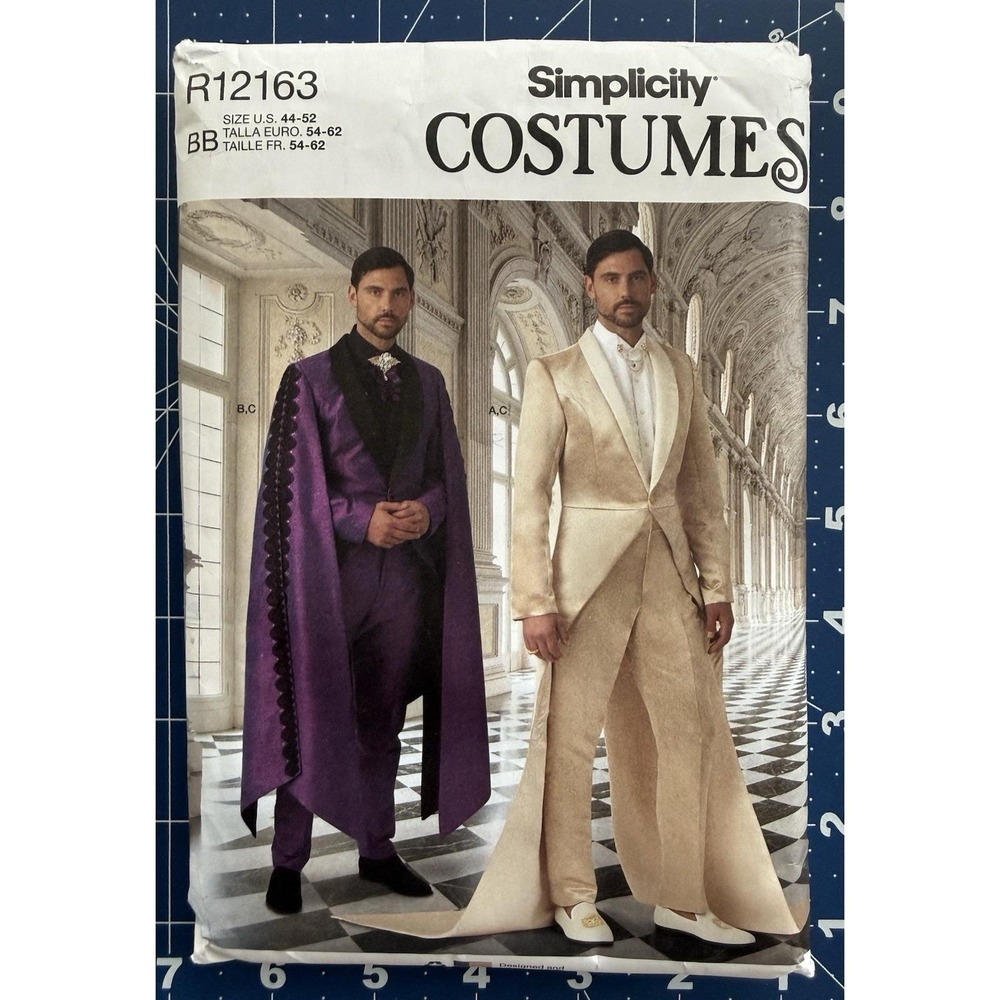 Simplicity S3030 Mens Costume Suit Pattern R12163 Vampire Goth Formal Size 44-52
